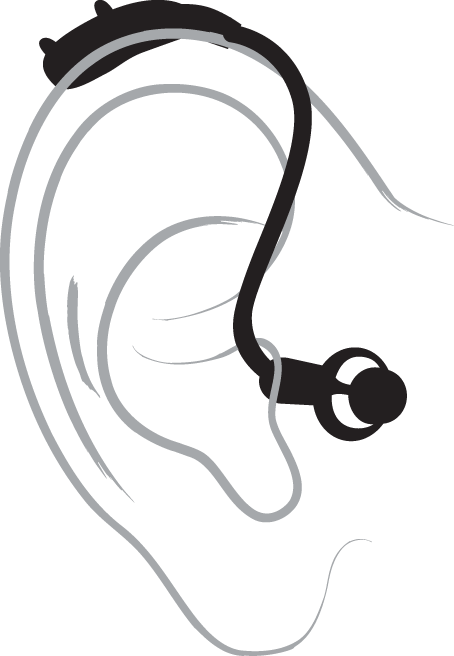 Receiver in canal style hearing aid drawing